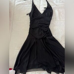 City Triangles Halter Black A-Line Dress